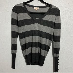 Grey Striped Sweater Size Small